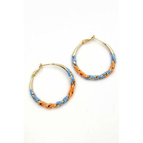 Mineli Halka Küpe - Turuncu