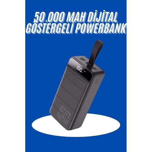 Powerbank 50.000 Mah Dijital Göstergeli Taşınabilir 4 Portlu Hızlı Powerbank