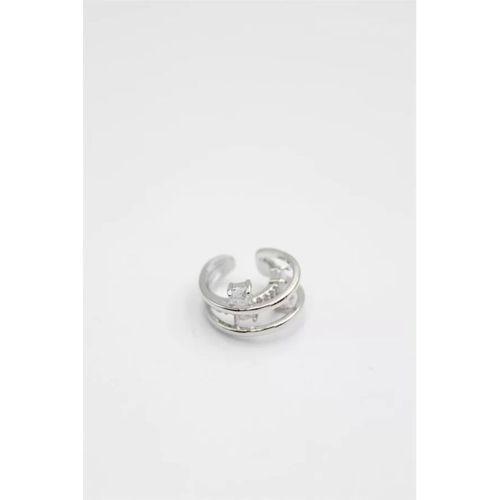 Taşlı Kıkırdak Küpe - Gümüş