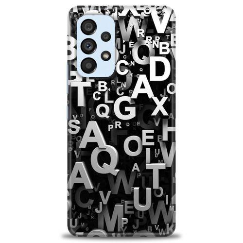 Samsung Galaxy A53 5G Kılıf HD Baskılı Kılıf - Harfler + Tam Ekran Koruyucu