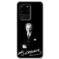 Samsung Galaxy S20 Ultra Kılıf HD Desen Baskılı Arka Kapak + Temperli Cam - Atatürk İmza