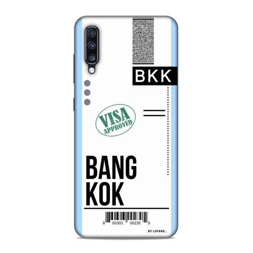 Samsung Galaxy A70 Kılıf Uçak Bileti Bangkok Arka Kapak Koruma Desenli Full Koruyucu