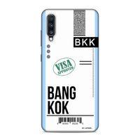 Samsung Galaxy A70 Kılıf Uçak Bileti Bangkok Arka Kapak Koruma Desenli Full Koruyucu