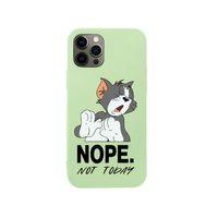 iPhone 12 Pro Max Tom Nope Not Today Tasarımlı Yeşil Telefon Kılıfı