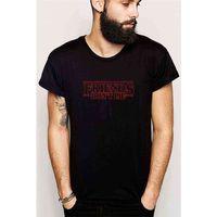 Stanger Things Friends Don't Lie Baskılı Siyah Erkek Tshirt