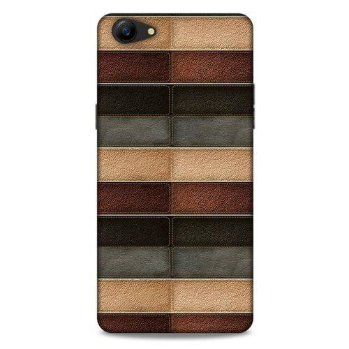 Oppo A79 Kılıf Patchwork (20) Koruyucu Kılıf Bej Siyah