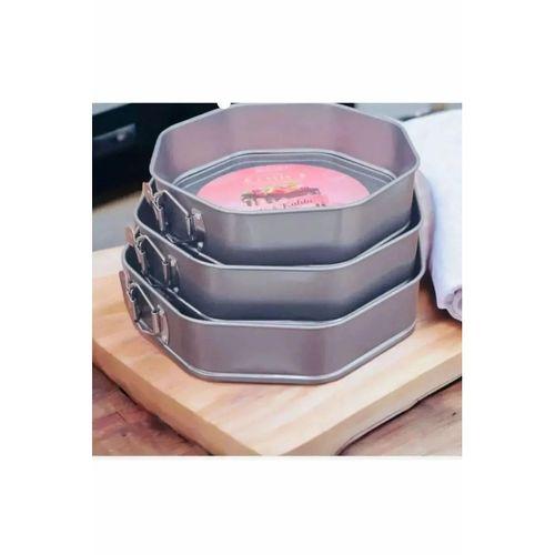 3'lü Sekizgen Kelepçeli Kek Kalıbı