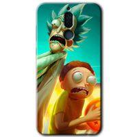 Huawei Mate 10 Lite Kılıf Baskılı Kapak - Rick Morty + 5D Tam Kaplayan Cam