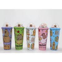 Sevimli Kapibara Pipetli Boncuklu Termos & Suluk Alk4709