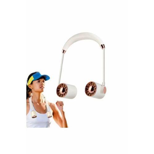 Boyunluk Fan Hava Soğutucu Vantilatör Boyuna Asmalı Şarjlı 3 Kademeli Mini Klima Beyaz