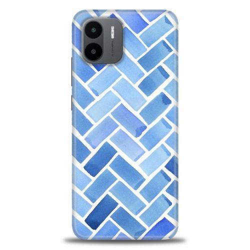 Xiaomi Redmi A1 Kılıf HD Baskılı Kılıf - Mavi + Tam Ekran Koruyucu