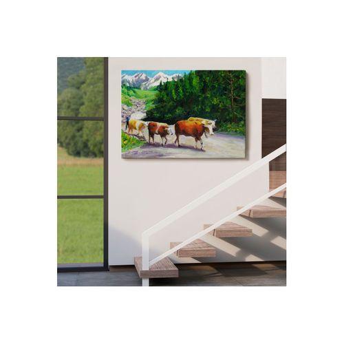 Otlayan Boğa Kanvas Duvar Tablosu-1183