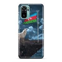 Xiaomi Redmi Note 10 5G Uyumlu Kılıf Azarbaijan (25) Antişok Kapak Kurt Bayrak