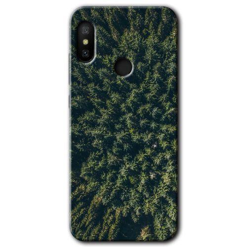 Xiaomi Mi A2 Lite Kılıf HD Desen Baskılı Arka Kapak+Temperli Cam - Çam Ağacı Ormanı