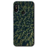 Xiaomi Mi A2 Lite Kılıf HD Desen Baskılı Arka Kapak+Temperli Cam - Çam Ağacı Ormanı
