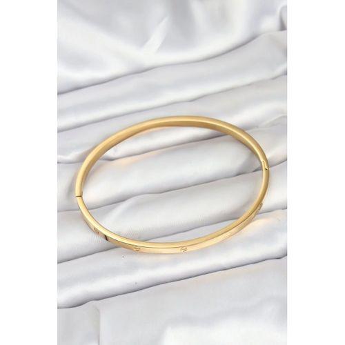 316L Çelik Gold Renk 65 mm İnce Kadın Kelepçe Bileklik