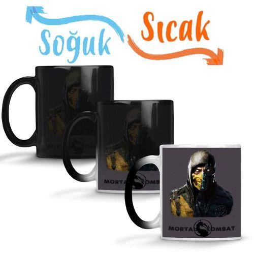 Mortal Kombat Scorpion and Sub Zero 2 Sihirli Kupa Bardak Porselen