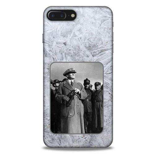 Apple Iphone 8 Plus Kılıf Atatürk (33) Hybrid Kılıf Beyaz Tüyler
