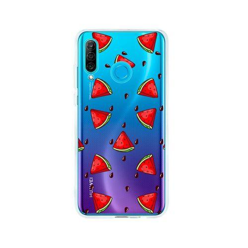 Huawei P30 Lite Karpuz Dilimleri Desenli Premium Şeffaf Silikon Kılıf