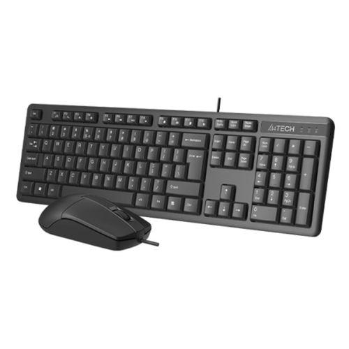 A4 TECH KR-3330S, Siyah, USB Kablolu, Türkçe Q, Multimedya, Klavye Mouse Set