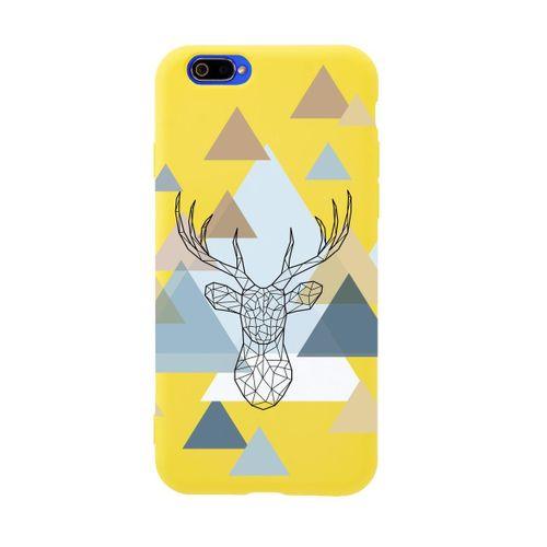 Realme C2 Polygon Deer Premium Silikonlu Telefon Kılıfı