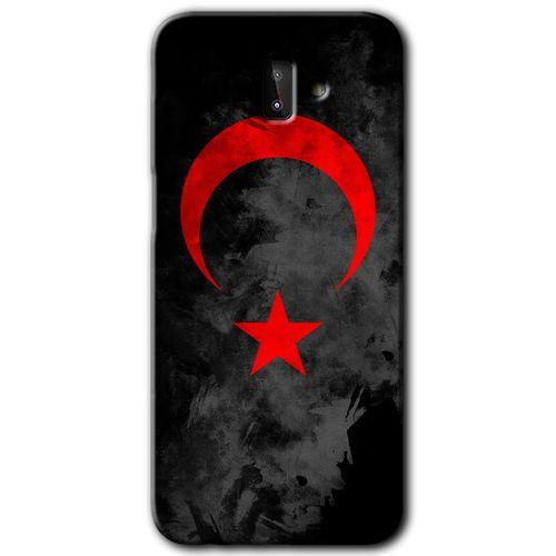 Galaxy J6 Plus Kılıf HD Desen Baskılı Arka Kapak - Black Ayyıldız