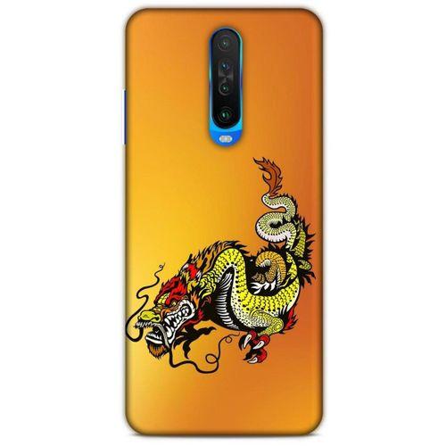 Xiaomi Redmi K30 5G Kılıf Dragons (28) Arka Kapak Tatoo Sarı Ejderha