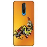 Xiaomi Redmi K30 5G Kılıf Dragons (28) Arka Kapak Tatoo Sarı Ejderha