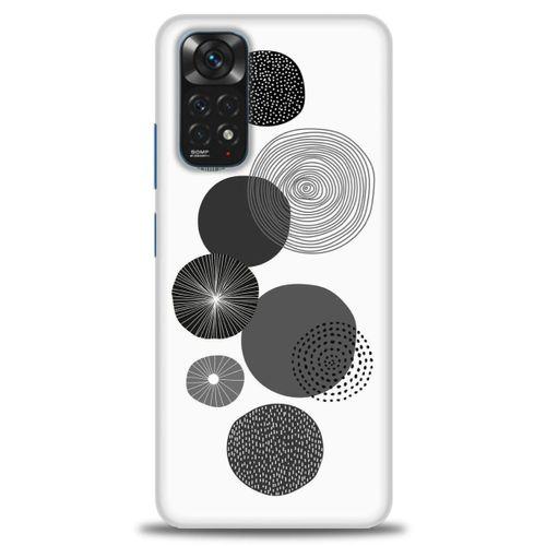 Xiaomi Redmi Note 11S Kılıf HD Baskılı Kılıf - Siyah Daire + Tam Ekran Koruyucu