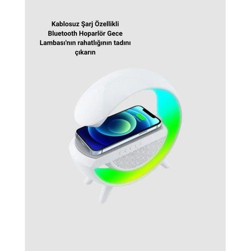 Bluetooth 5.0 Hoparlör – Kablosuz Şarj, Rgb Gece Lambası Ve Fm Radyo