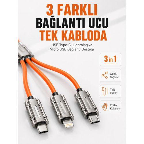 Çinko Alaşımlı Metal Konnektörlü Dayanıklı 6a Hızlı Şarj Kablosu