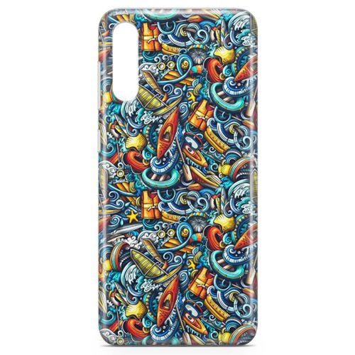 Samsung Galaxy A70s Kılıf Deniz Sporları Doodle Arka Kapak Koruma Desenli Full Koruyucu