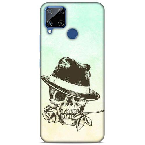 Lopard Oppo Realme C15 Uyumlu Kılıf Tattoo's (23) Ultra Koruma Kılıfı Çiçekli İskelet