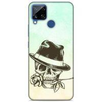 Lopard Oppo Realme C15 Uyumlu Kılıf Tattoo's (23) Ultra Koruma Kılıfı Çiçekli İskelet