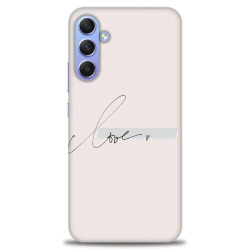 Samsung Galaxy A34 Kılıf HD Baskılı Kılıf - Love + Tam Ekran Koruyucu