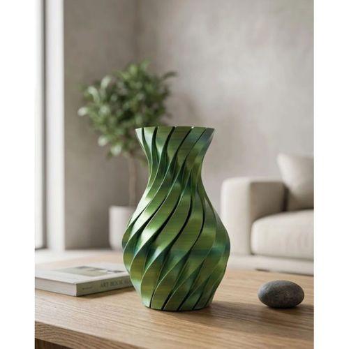 3d Spiral Yeşil Vazo Modern Tasarım Dekoratif Ev Aksesuarı