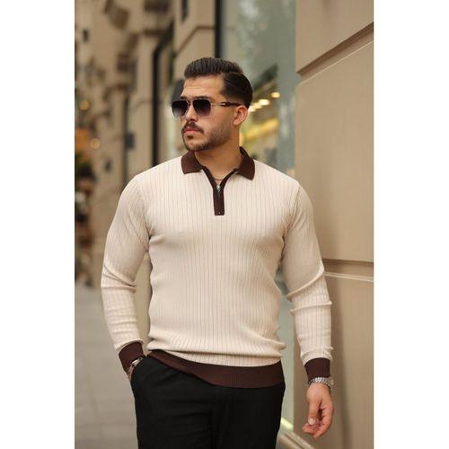 Erkek Kol Ve Yaka Detaylı Uzun Kollu Triko