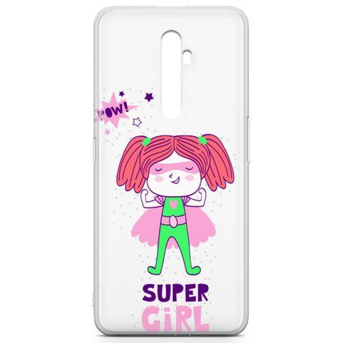 Oppo Reno2 Z 2019 Kılıf Pow Super Girl Arka Kapak Koruma Desenli Full Koruyucu