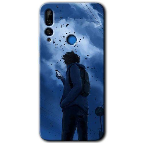 MRCİLETİSİM Huawei Y9 Prime 2019 Kılıf Baskılı Kapak - Sonbahar Yalnızlığı + 5D Tam Kaplayan Cam