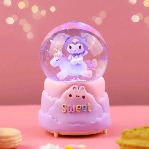 Kuromi İçi Dönmeli Püskürtmeli Işıklı Müzikli Kar Küresi Büyük Boy Model 1