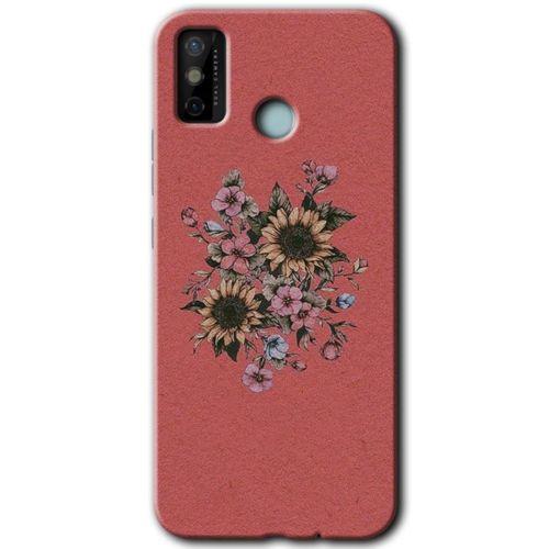 Tecno Spark 6 Go HD Baskılı Kılıf + 9D Tam Ekran Koruyucu - Retro Çiçek