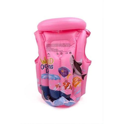 Pembe Desenli 3-7 yaş Havuz Ve Deniz Can Yeleği Yüzme Öğrenme
