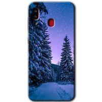 MRCİLETİSİM MRCİLETİSİM Samsung Galaxy A20 Kılıf HD Desen Baskılı Arka Kapak + Temperli Cam - Kış Manzarası
