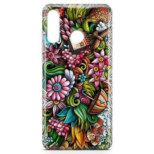 Huawei P30 Lite Kılıf Spring Doodle Arka Kapak Koruma Desenli Full Koruyucu