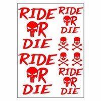 SEVGENT A4 Sticker 124 Tek Paket Çoklu Ride Or Die Kırmızı