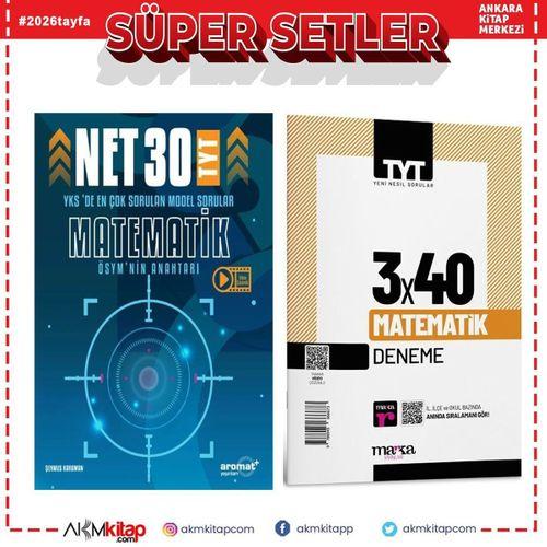 Aromat Yayınları TYT Matematik 30 Net Model Sorular ve Marka 3 x 40 Deneme Seti 2 Kitap