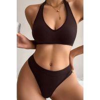 Kadın Kahverengi Seamless Tanga Sütyen Takım