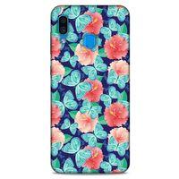 Samsung Galaxy A30 Kılıf Kelebek Etkisi (24) Darbe Emici Kılıf Yeşil Beyaz