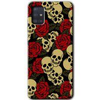 MRCİLETİSİM Samsung Galaxy A51 Kılıf HD Desen Baskılı Arka Kapak + Temperli Cam - Kurukafa Aşk