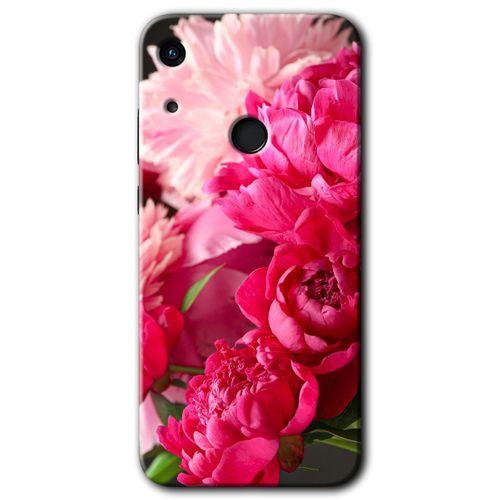 Huawei Y6s Kılıf HD Desen Baskılı Arka Kapak - Kırmızı Beyaz Gül + Kırılmaz Cam